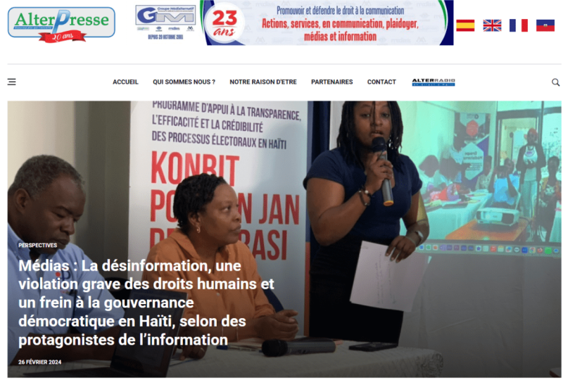 AlterPresse - rôle des médias dans la désinformation Haïti
