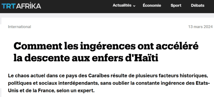 TRT Afrika - Haïti, l'enfer de l'ingérence