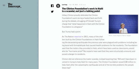 The intercept : Corruption clinton Haïti