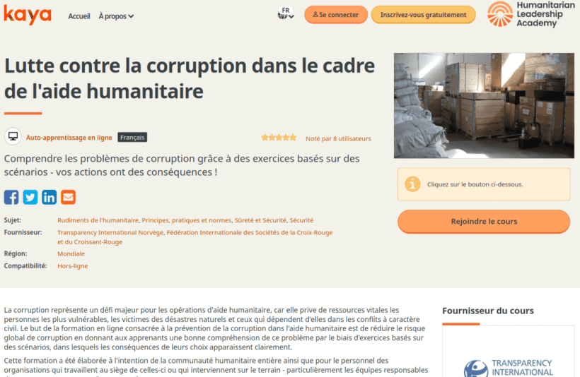 Kaya : Lutte corruption aide humanitaire