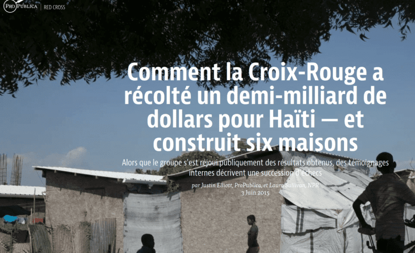 Propublica : scandale croix-rouge Haïti