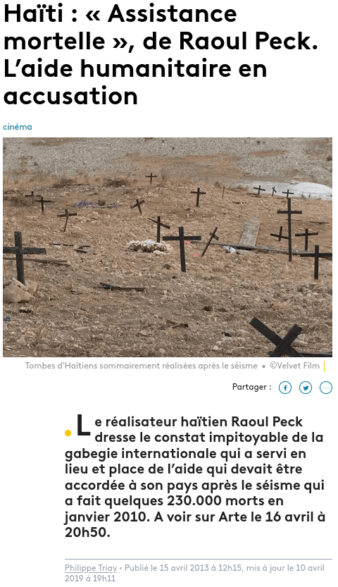 Raoul Peck : Corruption ONG Haïti 2