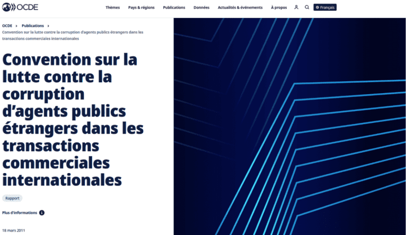 OCDE : Convention lutte corruption