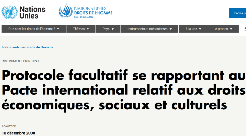 Nations Unies : Protocole droit international