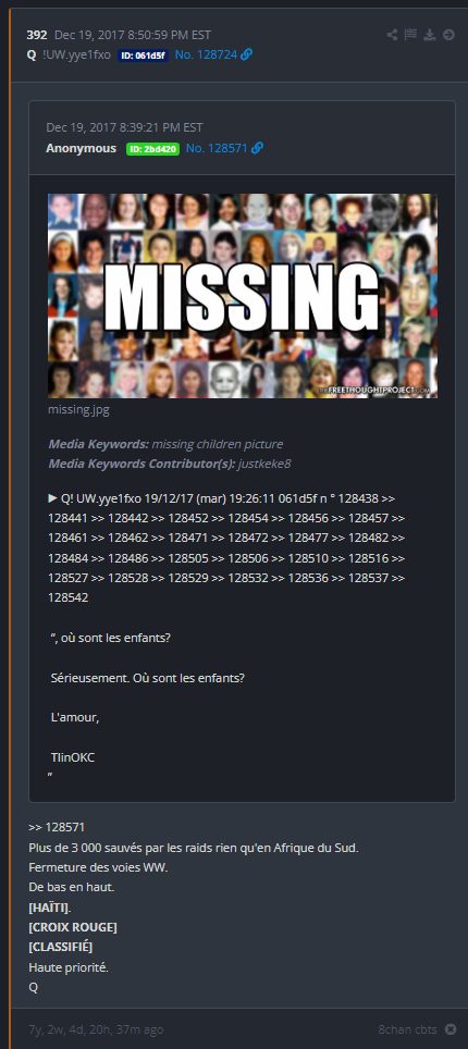 Q post 392 : missing children Q post 392 : missing children