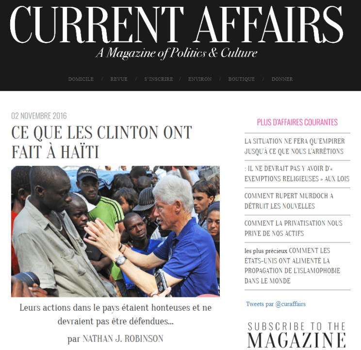 Current Affairs : Corruption Clinton Haïti