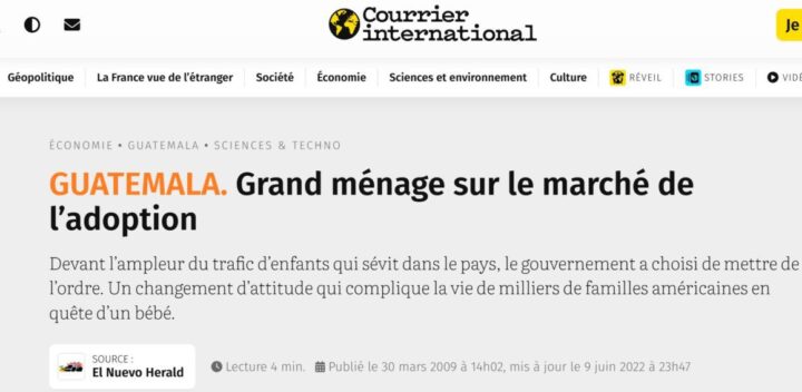 GUATEMALA. Grand ménage sur le marché de l’adoption