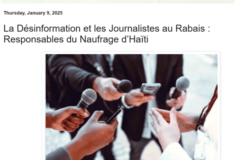 Haiti connexion culture- désinformation Haïti