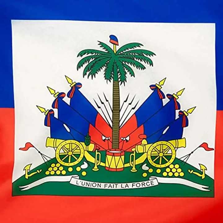 Drapeau Haïti "L'union fait la force" est la devise nationale de la Belgique et d'Haïti.
