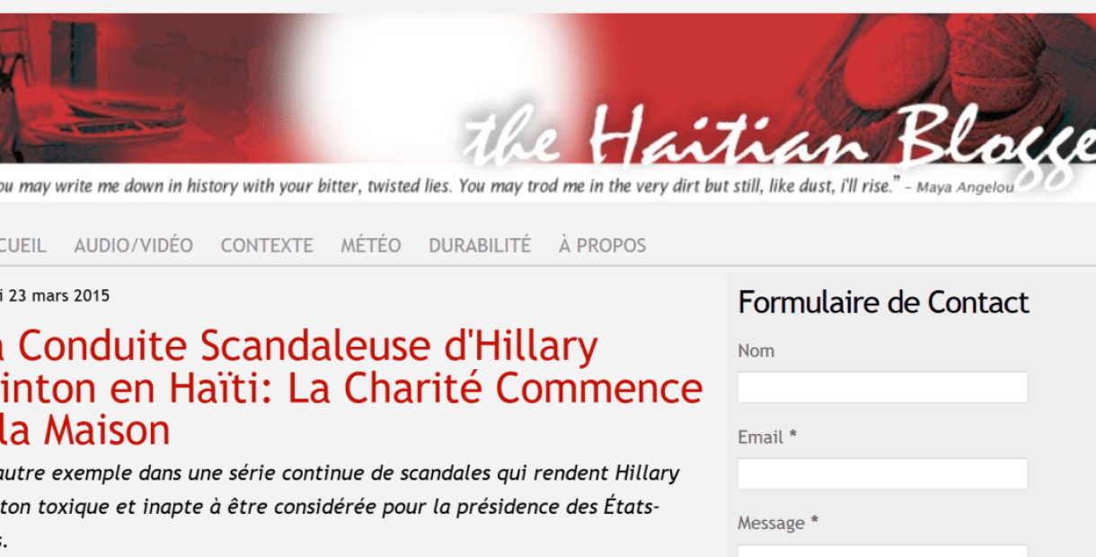 Hillary Clinton's Scandalous Conduct in Haiti - Charity Begins At Home