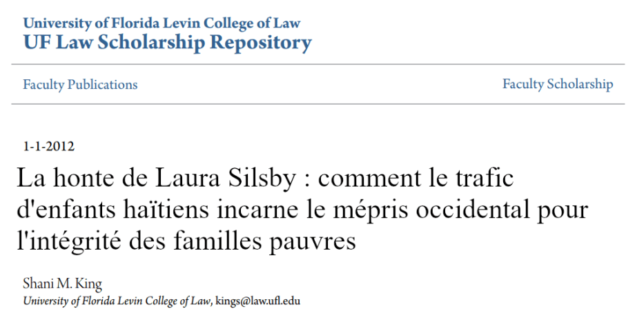Laura silby - trafic enfants Haïti