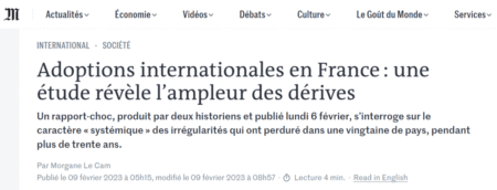 Le monde - adoptions internationales illicites en France
