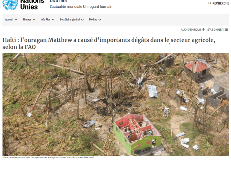 ONU Info - ouragan Mathew Haïti