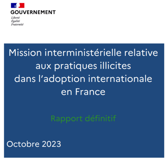 Rapport officiel adoption illicite France