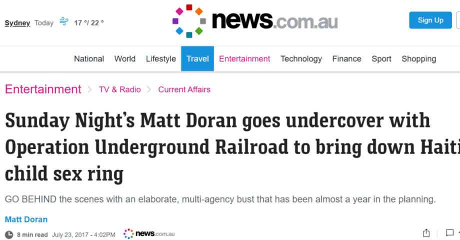 Sunday Night’s - Matt Doran goes undercover with OUR