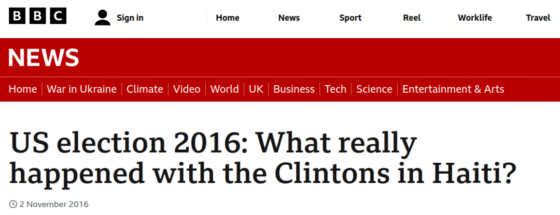 BBC : US election 2016: What really happened with the Clintons in Haiti?