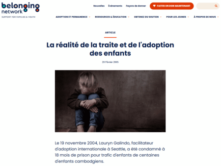 belonging network - La réalité de la traite et de l'adoption
