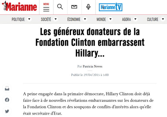 Marianne : donateurs Clinton Haïti