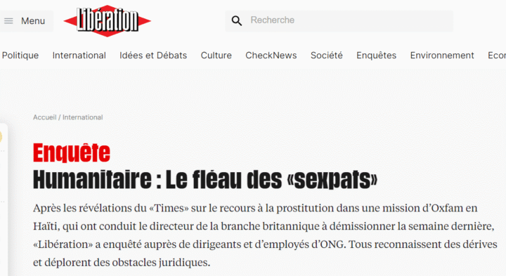 Libération : Haïti, le fléau des sexpats