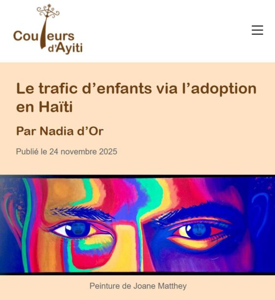 Article trafic d'enfants via l'adoption